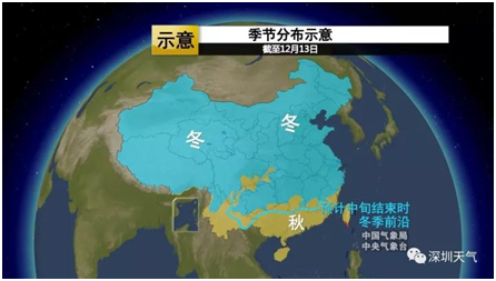 冬季分布示意