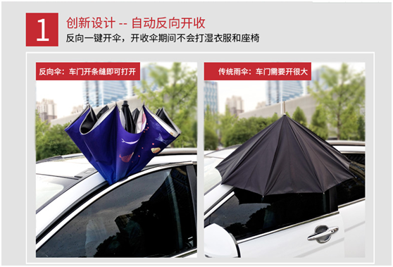 反向伞反向开收